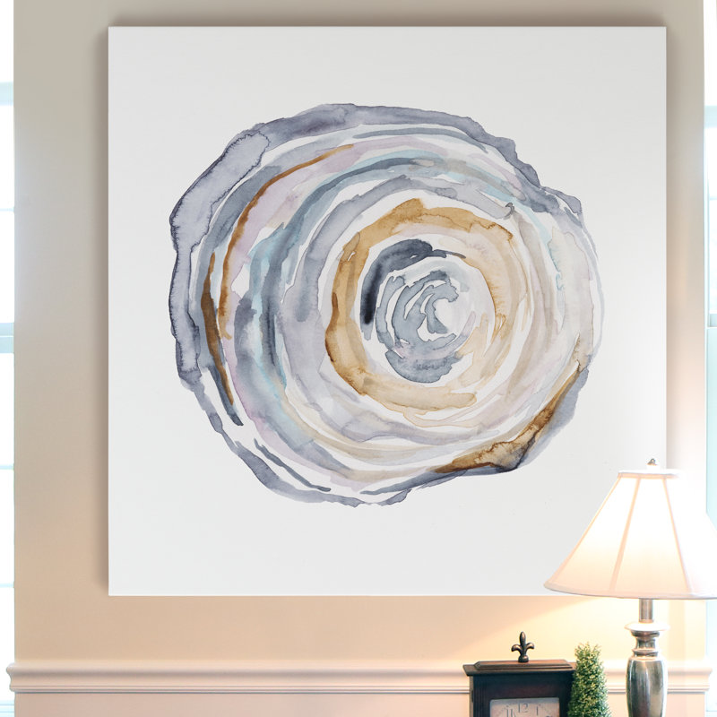 Watercolor Tree Ring IV - Painting Print on Canvas, 32" H x 32" W x 1" D, Wrapped Canvas