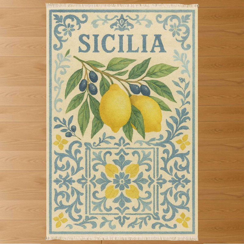 Sicilia Lemon & Olive Kitchen Mat
