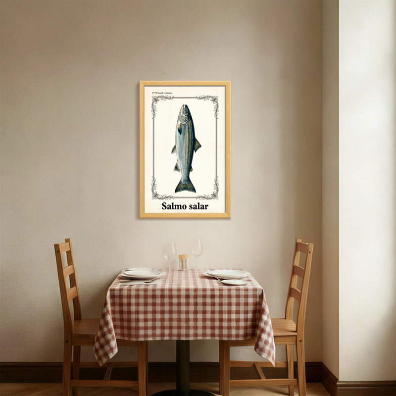Animals Salmon Fish Scientific Illustration Vintage Style Print, 36" H x 24" W