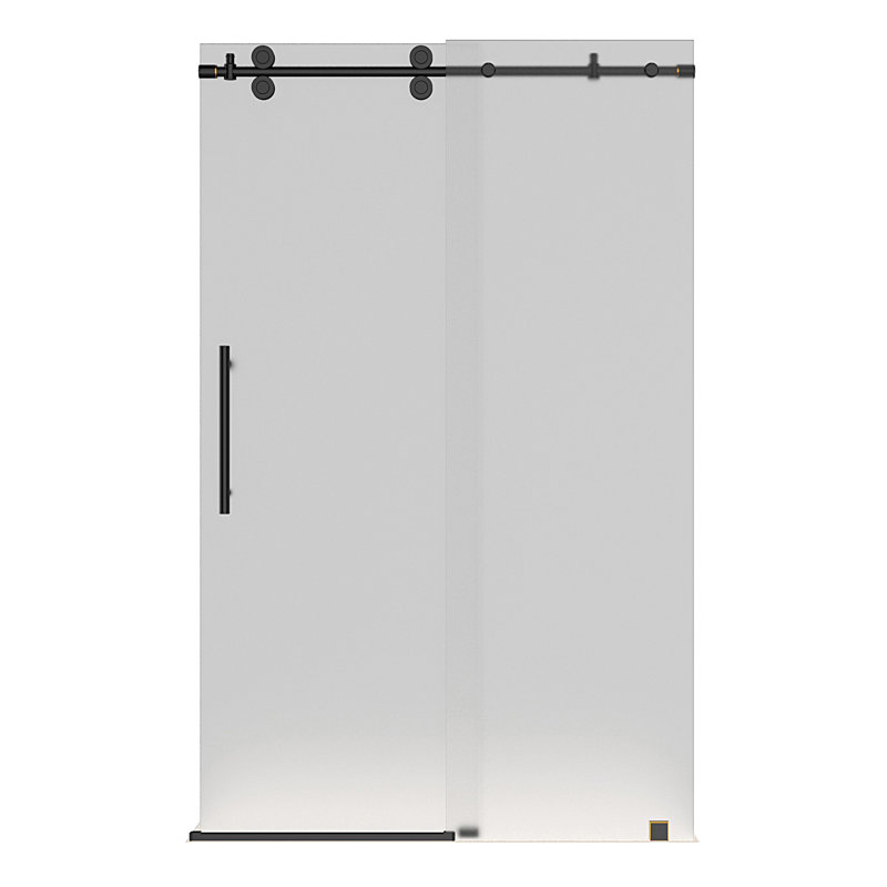 Langham 75" H Hinged Frameless Shower Door, Bronze