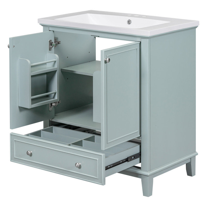 Meuble-lavabo autoportant 30 po Nochur, Vert