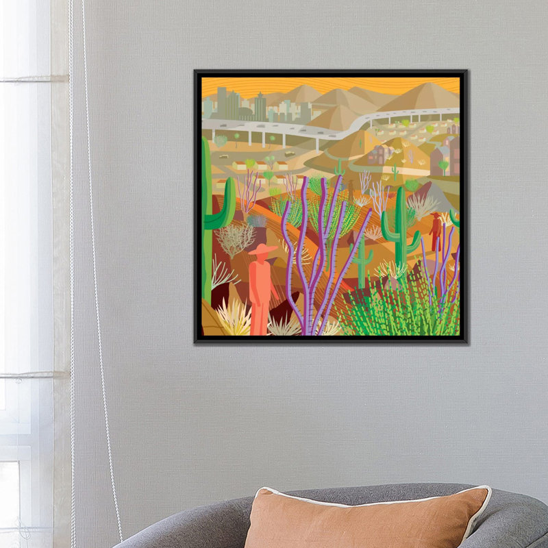 «Desert City Phoenix» par Charles Harker - Estampe numérique sur toile tendue avec châssis, H 26 po x l 26 po x P 1,5 po