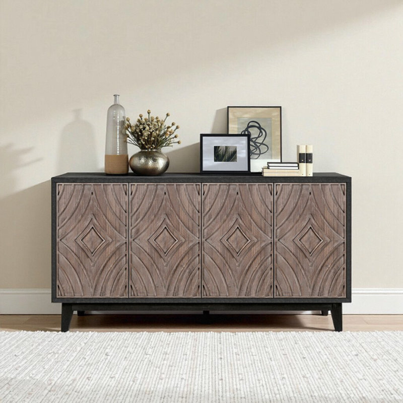 Buffet Mid Century, Brun antique