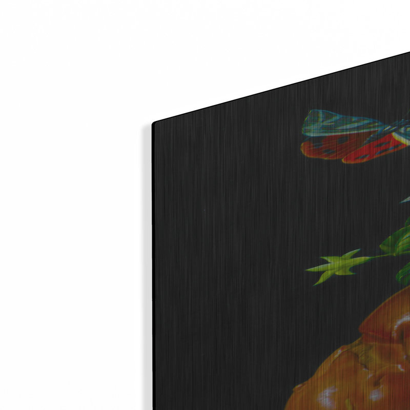 Winston Porter «The Brioche And The Goldfinch» par Valery Vecu Quitard, art mural en métal, H 36 po x l 24 po