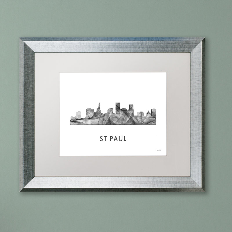 « st paul minnesota horizon wb-bw » par marlene watson, impression encadrée, H 16 po x l 20 po x P 0,5 po