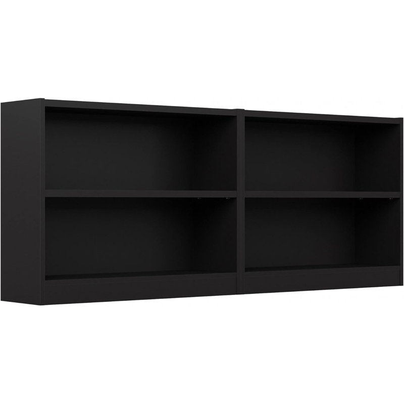 Petite bibliothèque universelle noire à 2 tablettes