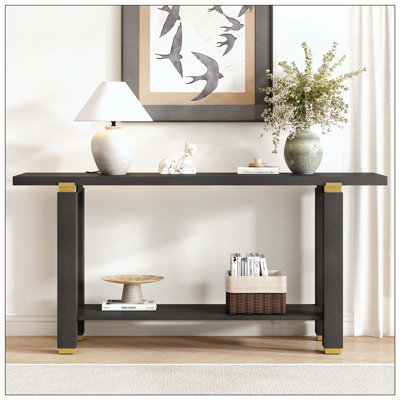 Console moderne moderne minimaliste avec accents en métal et métal