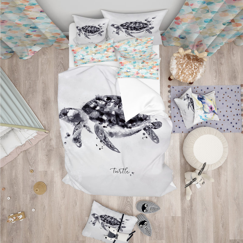 Coastal Abstract Duvet Cover, Queen Duvet Cover + 2 Shams
