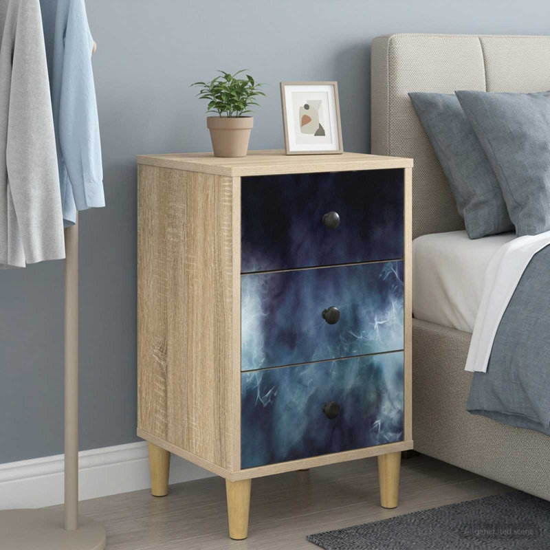 36cm W Engineered Wood Bedside Table, 1