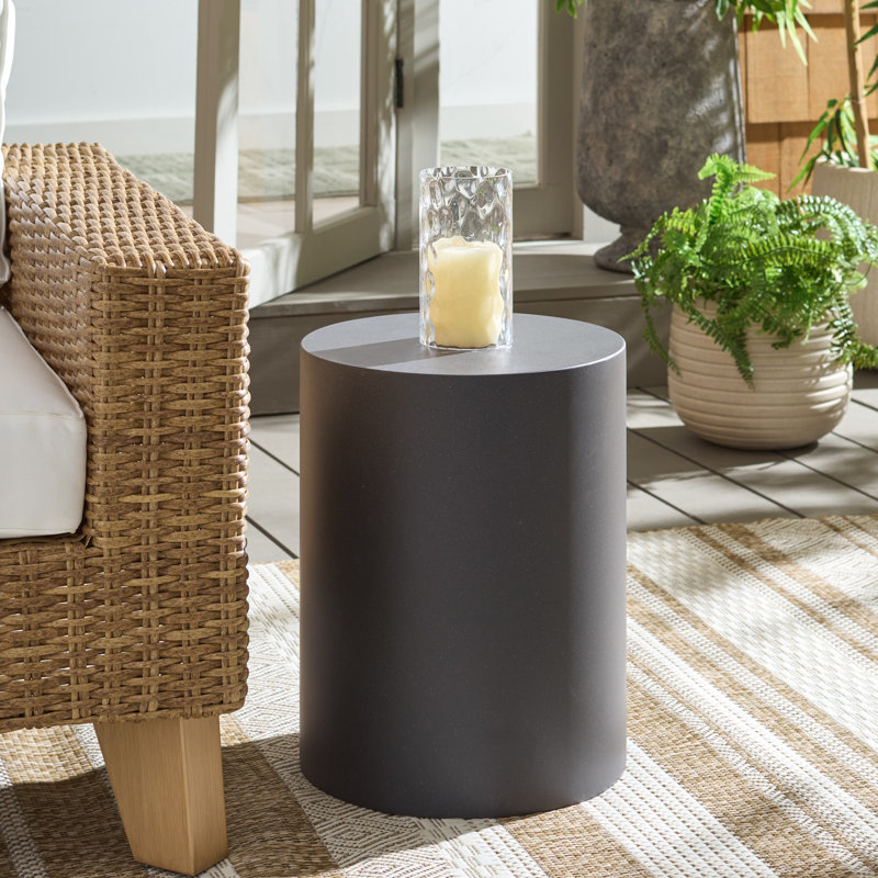 Aurielle Cylinder Accent Table, Noir