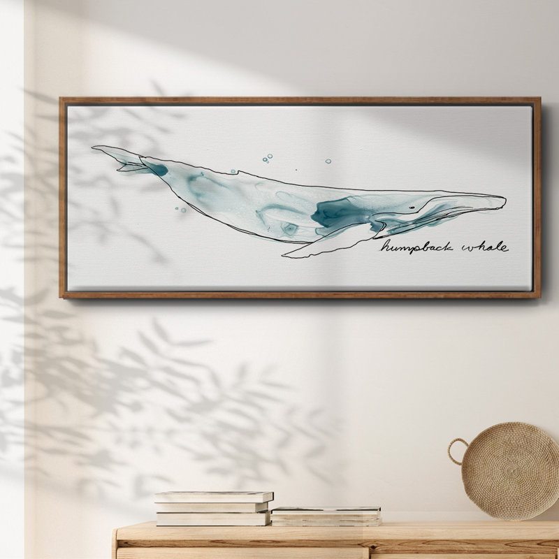Whale II- Framed Canvas, 20" H x 50" W