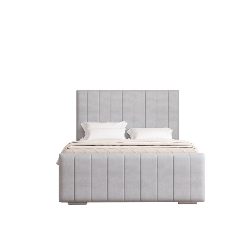 Scarlette Upholstered Bed Frame, Light Silver, Single (3')