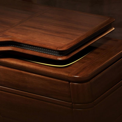 78.74"New Chinese-style retro brown rectangular executive desk