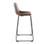 Tabouret de bar industriel de 30 pouces à hauteur fixe, chaise de bar à structure en métal avec assise et dossier rembourrés en cuir synthétique doux