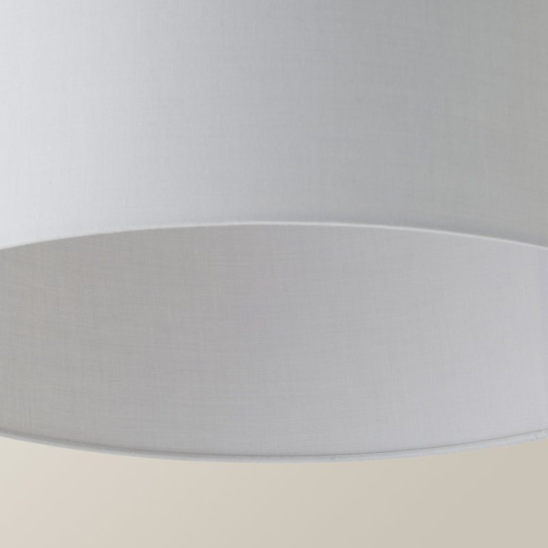 27.5cm H Cotton Drum Pendant Shade ( Screw On ), Grey, 15cm H x 25cm W x 25cm D