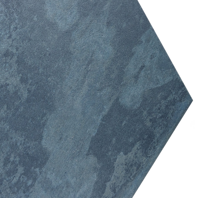 Argillos Hex 20-1/2 In. X 23-5/8 In. Porcelain Floor And Wall Tile, Blue