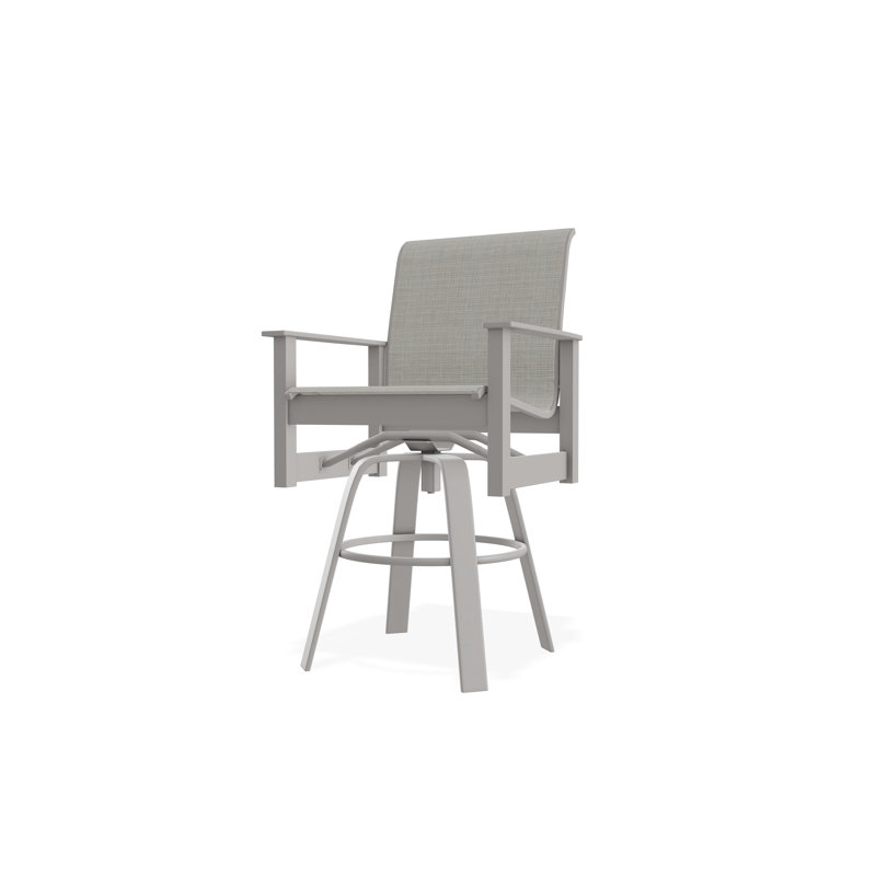 Fauteuil pivotant à hauteur de barre en polymère de qualité marine Leeward Sling, Gris chaleureux, Diacre
