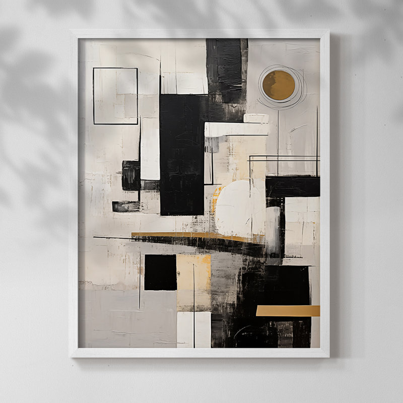ABSTRACT Series CCCCLxxxxi - Impression encadrée de qualité supérieure - Prêt à être accroché - Aucun clou requis, Blanc
