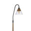 Lampe sur pied, abat-jour en verre bullé, bois industriel avec détails en corde, noir 71 po