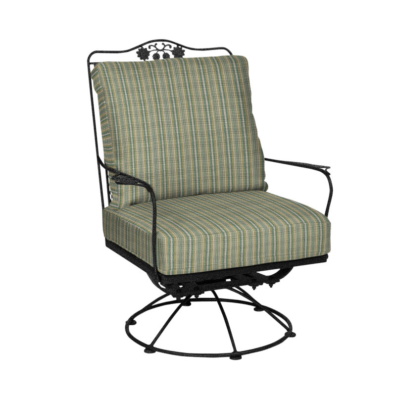 Briarwood Outdoor Swivel Lounge Chair, Spectrum Indigo Sunbrella® Plainweave, Textured Black
