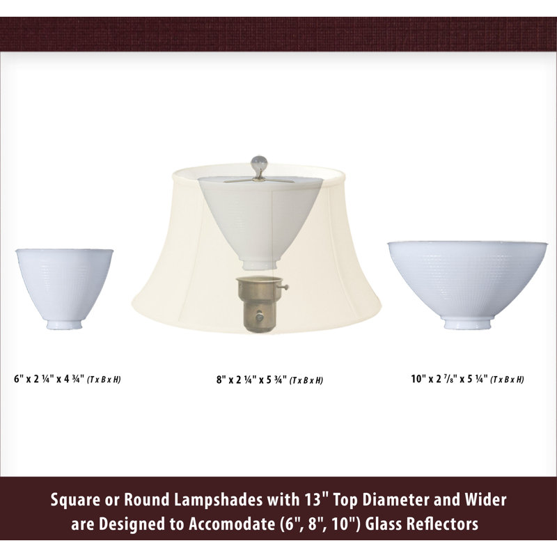Royal Designs, Inc. BSO-704-12WH, abat-jour de base véritable cloche, 6,5 x 12 x 10,5, blanc, H 10 po x l 12 po x P 12 po