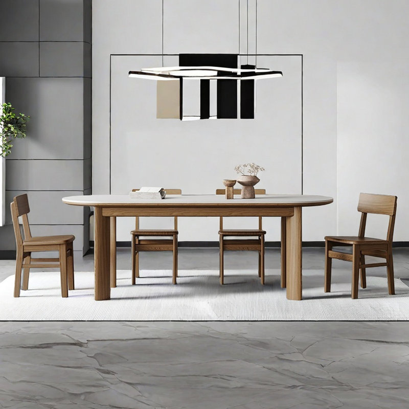 Ensemble de table de salle à manger moderne et simple ovale, H 29,5 po x L 55,1 po x l 31,5 po