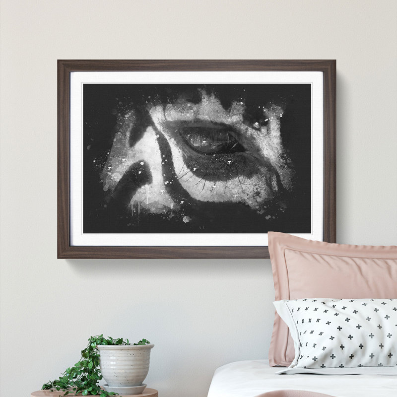 The Eye of a Zebra - Picture Frame Graphic Art Print, Walnut Framed, 33cm H x 45cm W x 2cm D