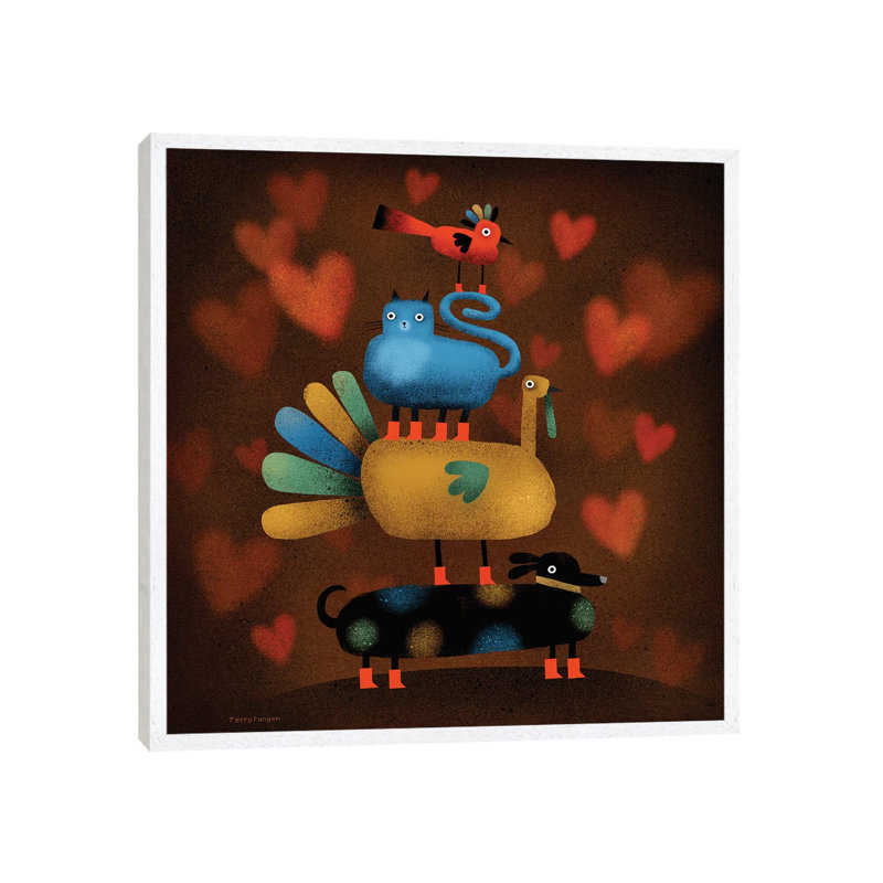 Freindsgiving! by Terry Runyan - Print on Canvas, 93.98 cm H x 93.98 cm W, White Framed
