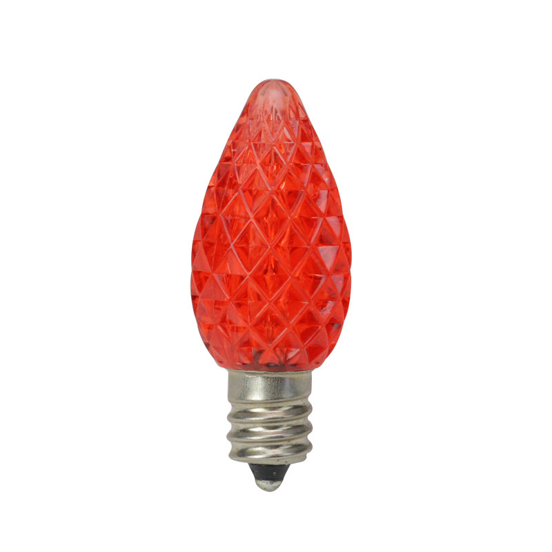 Ampoules de rechange à DEL à facettes C7, Rouge, H 2 po x l 5 po x P 5 po