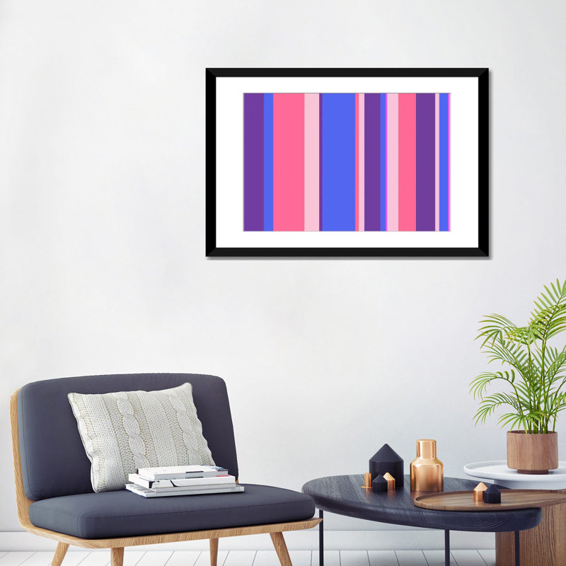« rayures à bulles à bulles »-impression sur toile tendue Falsterbo, H 16 po x l 24 po x P 1 po, Papier d'art encadré noir