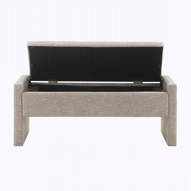 Banc de lit moderne avec rangement, Gris brun