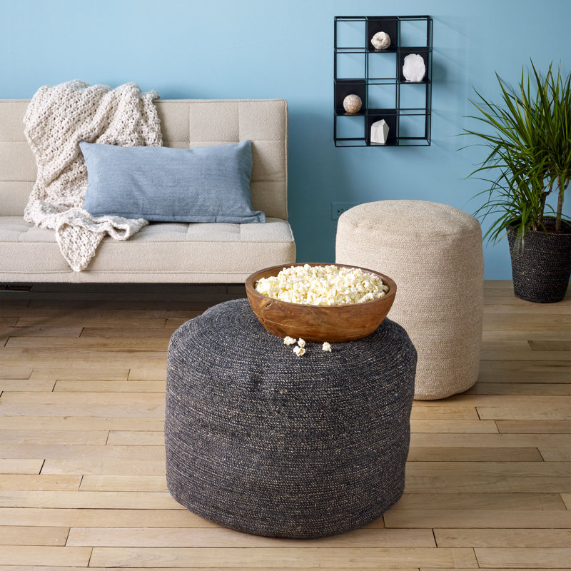 Berkey Upholstered Pouf, Black