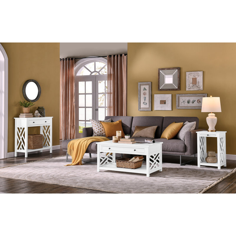 3 - Piece Living Room Table Set, White