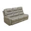 Ensemble de canapé modulaire inclinable 3 pièces en similicuir gris respirant avec canapé, coin, causeuse, console de rangement, porte-gobelets, ports USB et éclairage à DEL-652875715-652875713