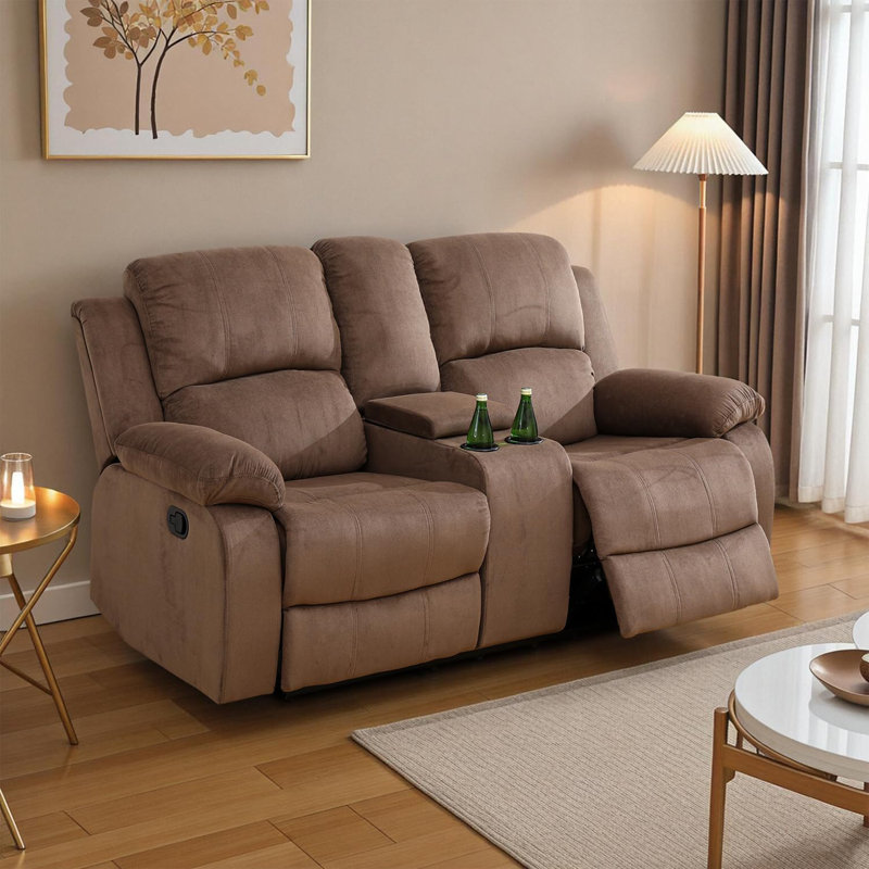 68" Manual Reclining Loveseat, Brown