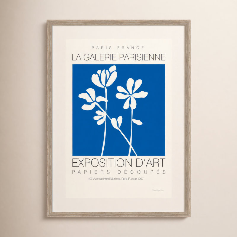 Fleurs de Matisse par Mercedes Lopez Charro - impression encadrée, L 10 po x H 13 po, Blanc
