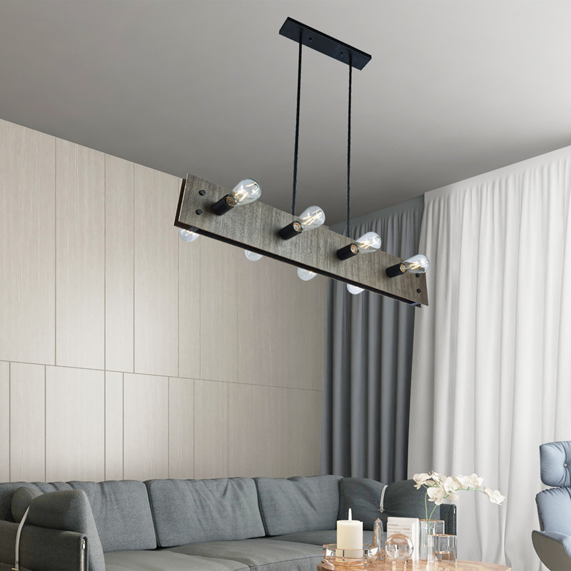 Lustre linéaire à 39 lumières avec sangle en acier noir Fugazy - acier noir brut