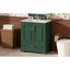 Meuble-lavabo autoportant de 30 po avec lavabo, panneau de fibres à densité moyenne et structure en bois massif, 1 tiroir de séparation et 2 portes à fermeture en douceur (double tablette sur la porte)-118024496