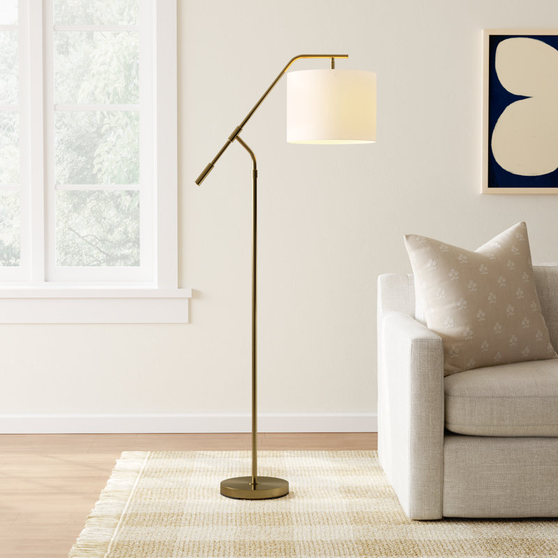 Geena Carleton 60'' Arched/Arc Floor Lamp, Antique Brass