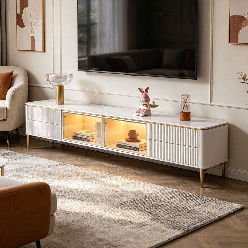 Meuble télé élégant, 17.71"H x 78.74"L x 11.81"W