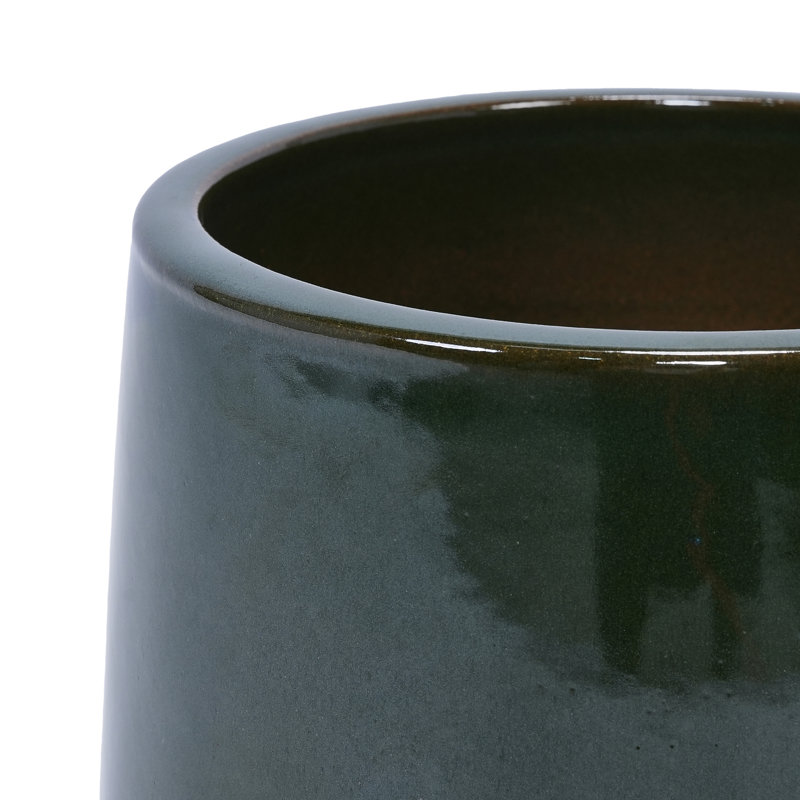 Pot à fleurs moderne en céramique - vert antique, patio élégant et intérieur, design durable