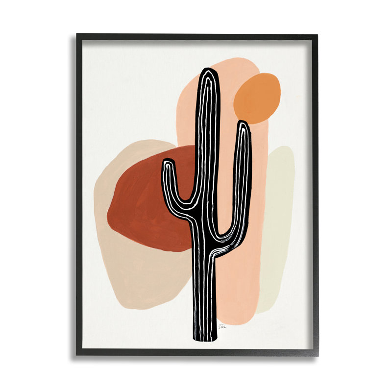 Cactus Western, Giclée encadrée noir minuit, H 20 po x l 16 po
