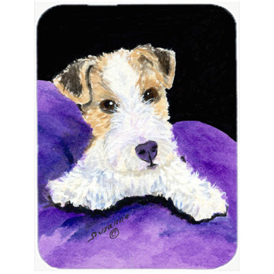 East Urban Home Fox Terrier Glass Cutting Board