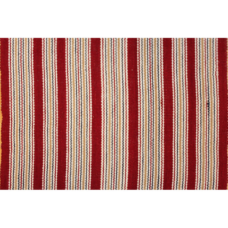 Hendra Castle Wool Striped Area Rug in Burgundy, Runner 2'10" x 15'8"