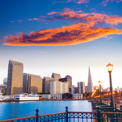 Brackston San Francisco At Sunset - Wrapped Canvas Print