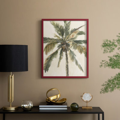«Antique Watercolor Palm Study I», reproduction encadrée - bois massif