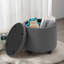 Repose-pieds moderne avec rangement et pouf en lin 18,75 po avec rangement caché pour le salon, la chambre à coucher-8122051