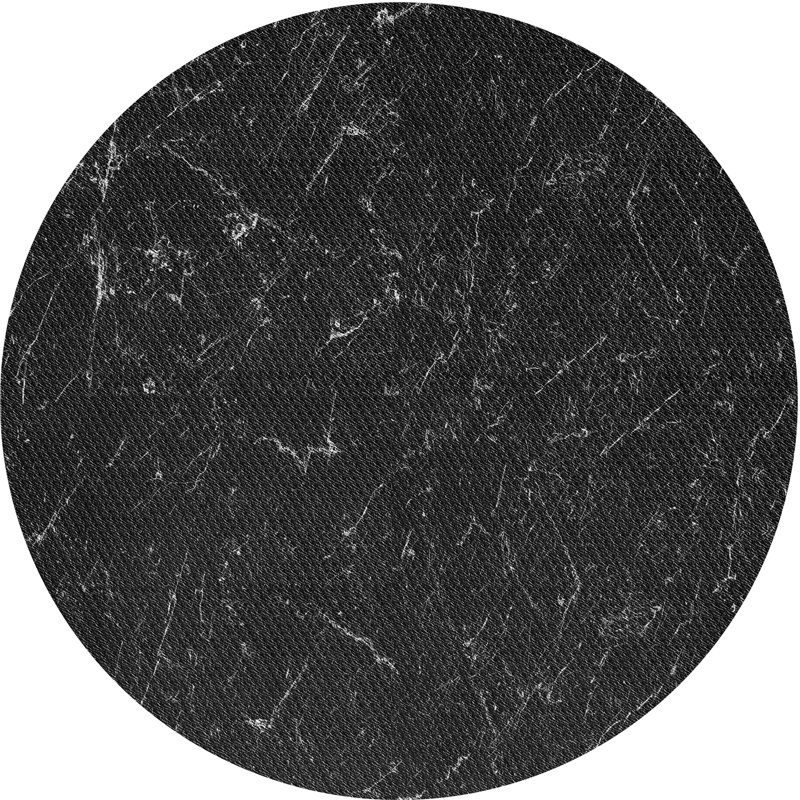 Tapis tissé à la machine noir, Rond 6 pi