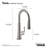 Tone Single Handle Pull Down Kitchen Sink Faucet with Three-Function Pull Down Sprayer-55233605