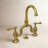Kingston Brass English Country Two-Handle 3-Hole Deck Mount Bridge Bathroom Faucet with Brass Pop-Up-29273093